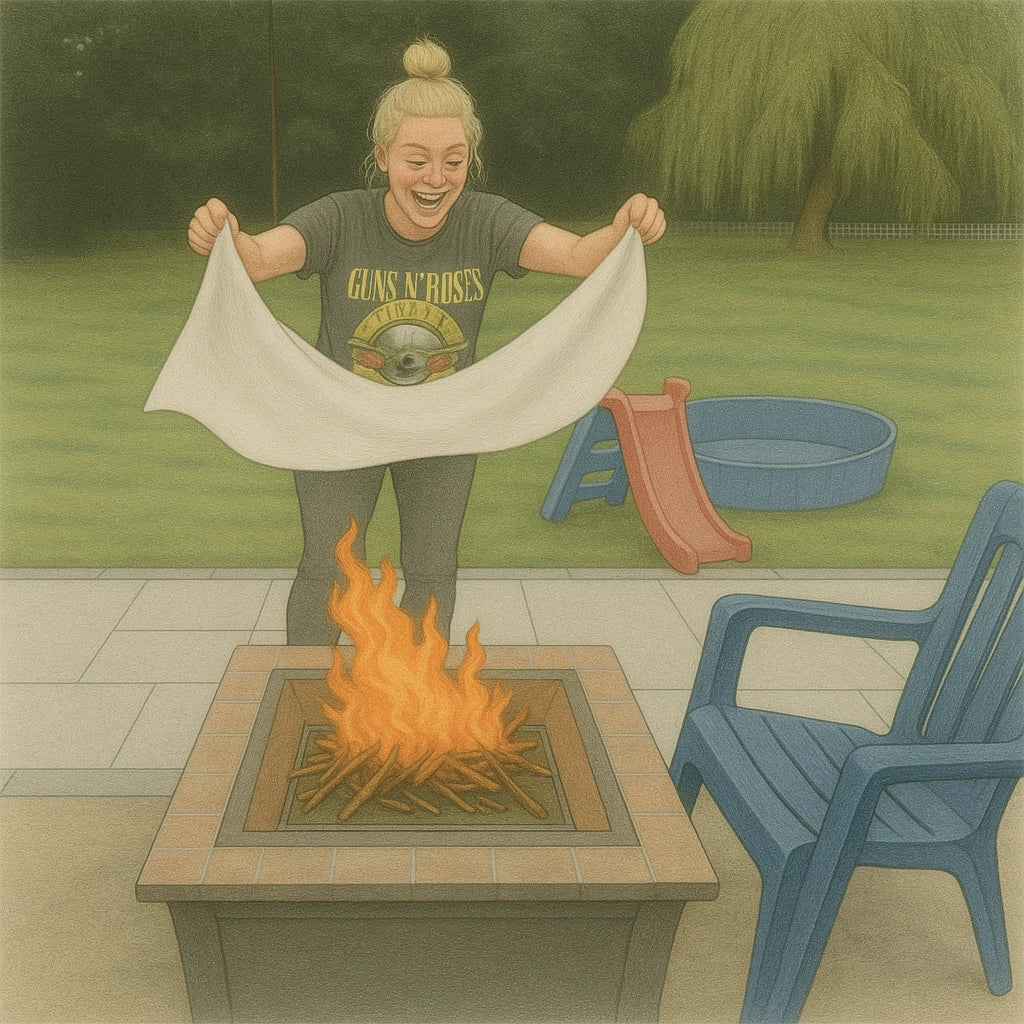 fire blanket used on fire pit